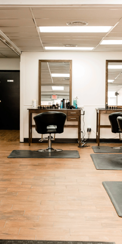 Inside the saloon chair with glass Inside the saloon chair with glass